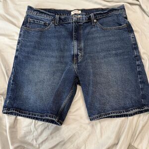 Signature By Levi Strauss Shorts Mens 34 Blue Bermuda Denim Relaxed Fit 10 In